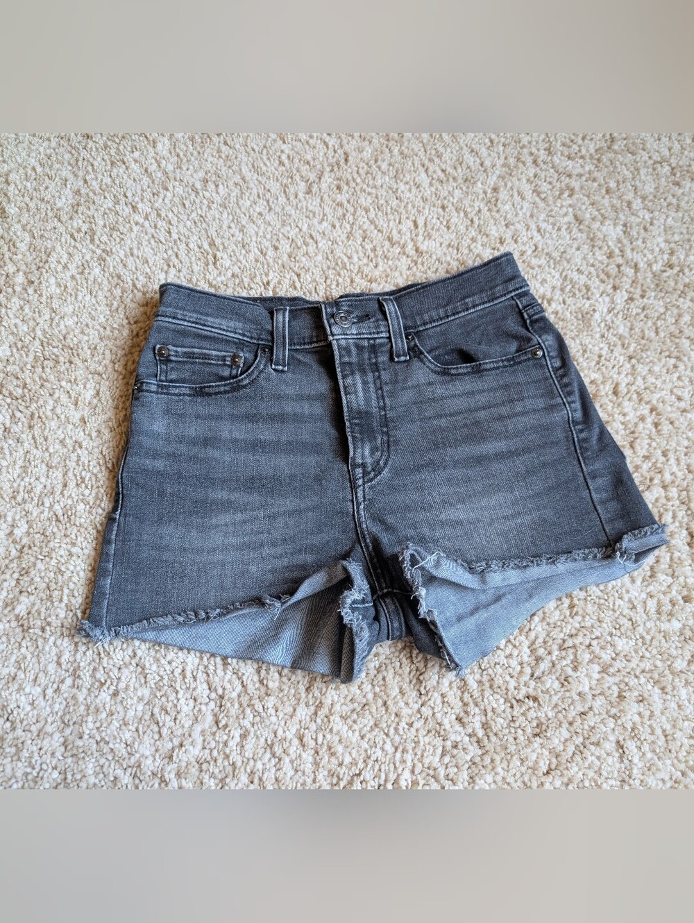Levi's High Rise Denim Cutoff Shorts Washed Black Size 26